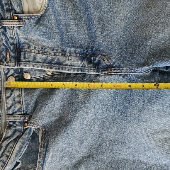 High-Rise Straight Jeans Button-fly Stretch 33W - Picture 4 of 8